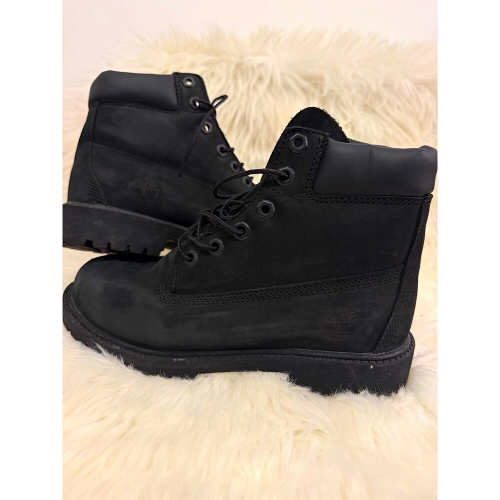 Timberland Kids Black Leather Lace-Up Ankle Boots US 5 EU 37.5 MPN 12907